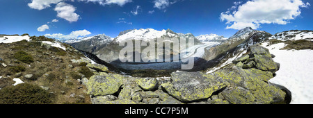 Aletsch glacier, view from Bettmerhorn, Wallis, Switzerland Stock Photo