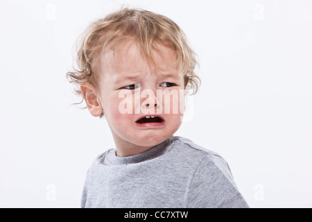 Portrait of Boy Crying Stock Photo