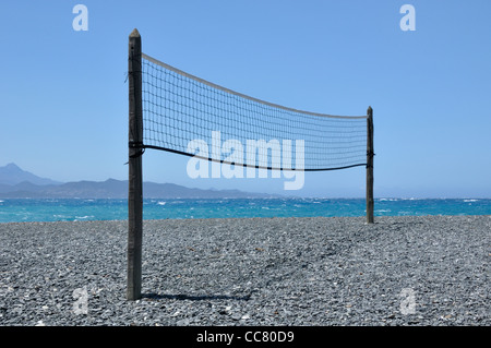 Volleyball Net, Corsica, France Stock Photo