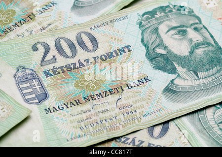 Forint Note, Currency of Hungary. The Forint has seen heavy falls against the Euro, as the country struggles with huge debts. Stock Photo