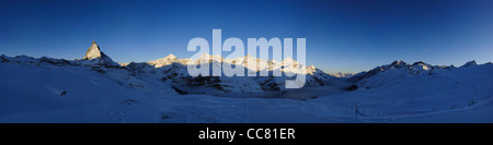 matterhorn at sunrise, panorama from rottenboden, gornergrat, zermatt ...