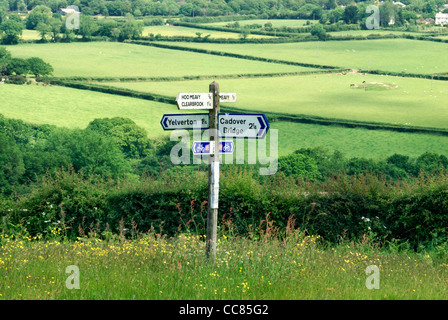 Signpost in rural countryside, Devon, England, UK Stock Photo - Alamy