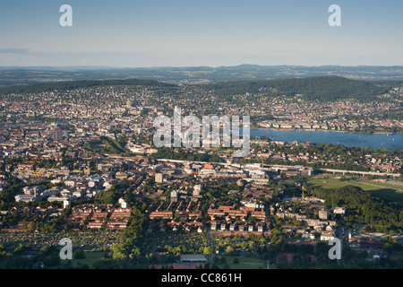 aerial view of zurich city taken from uetliberg on a clear day Stock Photo