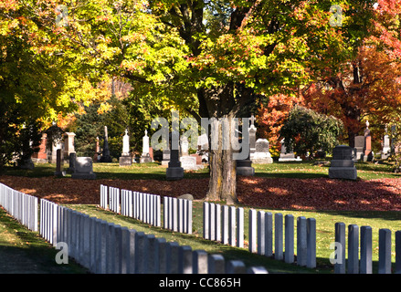 Soldiers resting in peace in the Beechwood cemetery in Ottawa Canada. Stock Photo