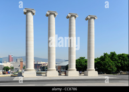 Four Columns Ionic Barcelona Spain Europe Catalonia Stock Photo