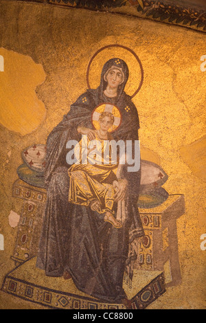 Mary with Christ child mosaic - Aya Sofya, Istanbul. Stock Photo