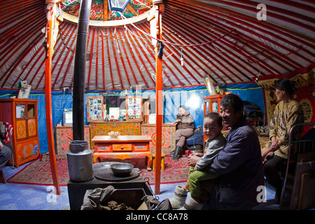 Mongolian boy in a yurt Erdenet Mongolia Stock Photo - Alamy