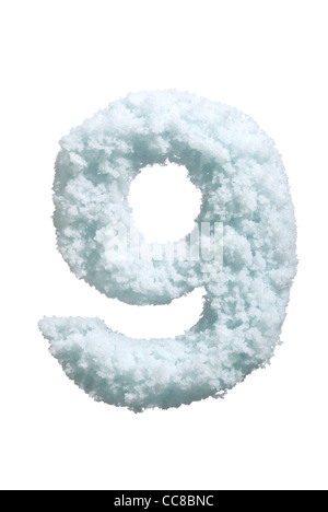 Letter from snow style alphabet. Isolated on white background. With clipping path. Stock Photo