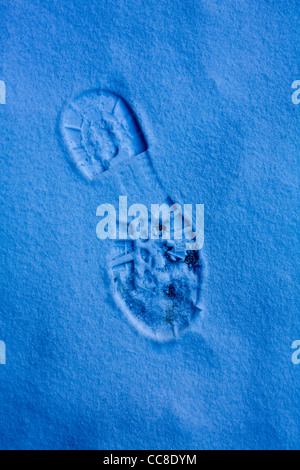 footprint in snow Stock Photo