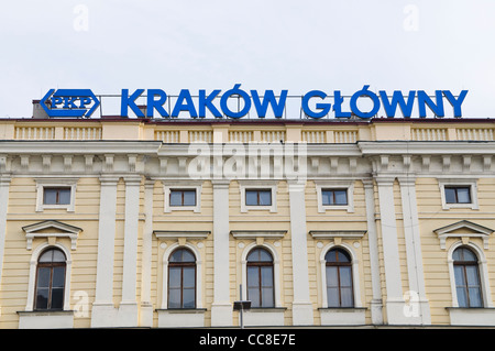 Front of the Central Railway Station in Krakow Poland Stock Photo