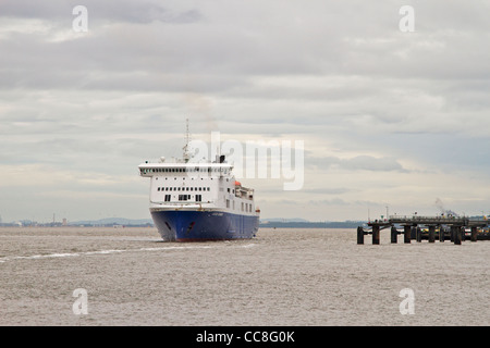 Belfast/Birkenhead ferry heading towards Birkenhead. Merseyside, England UK May 2011 Stock Photo