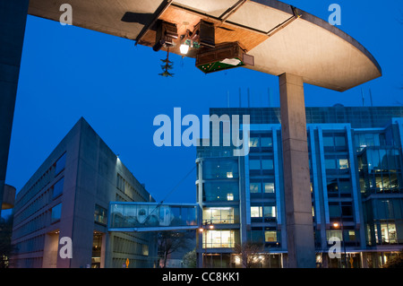 For Campus Preview Weekend 2010, MIT students installed a high-class lounge on campus, upside down. Stock Photo