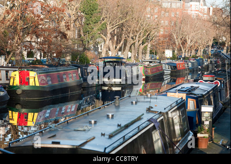 Narrow boats in Little Venice Stock Photo