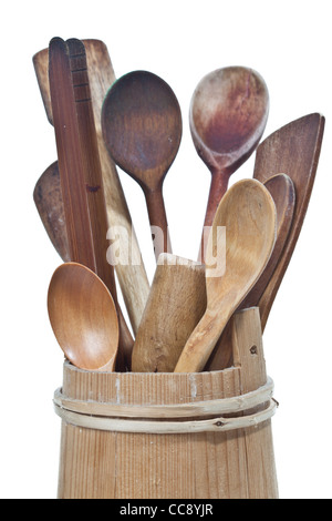 Professional cooking tools set for a modern kitchen in a brown wooden  stylish box Stock Photo - Alamy