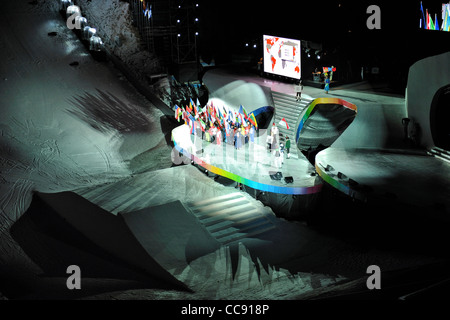 Opening ceremony of the first Youth Winter Olympics held in Innsbruck, Austria Stock Photo