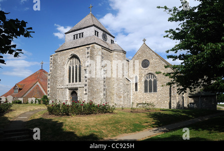 The Abbey Church of St. Mary the Virgin & St. Sexburgha, in Minster-on-Sea, Kent, England Stock Photo