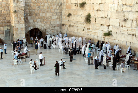 The western wall Important Jewish religious site located in the Old City of Jerusalem Stock Photo