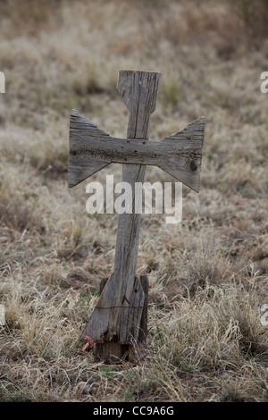 Wooden Cross, Rancho de Taos, Taos County, New Mexico, USA Stock Photo