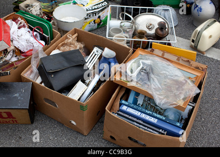 Frankfurt Flea market on Schaumankai Frankfurt Germany. Photo:Jeff Gilbert Stock Photo