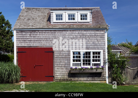 Shingle Style Barn House Siasconset Village Nantucket Island Cape Cod Massachusetts USA Stock Photo