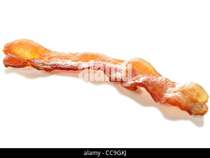 grilled bacon , close up on white background Stock Photo