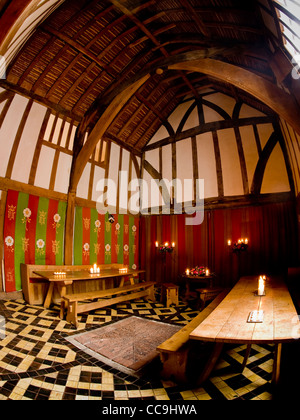 The Great Hall interior of reconstructed medieval Barley Hall, York, UK. Stock Photo