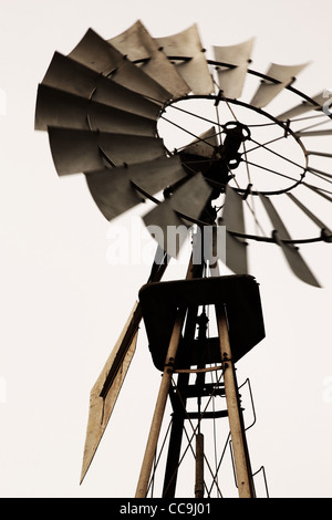 Close up photograph of wind turbine blades and rotor on Hare Hill Stock ...