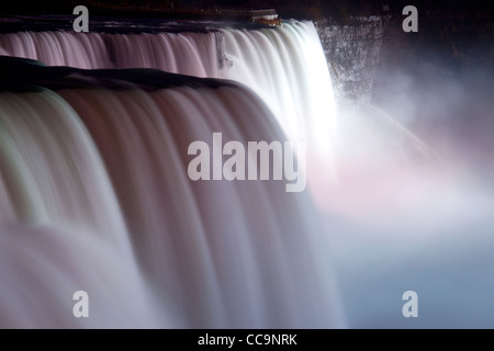 Niagara Falls at night, American side, New York Stock Photo