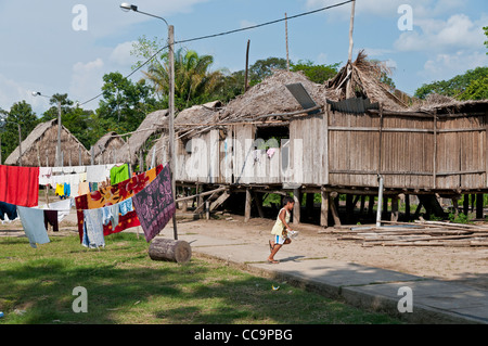 Pacaya Samiria National Reserve, Peru. Village of Bolivar. Stock Photo