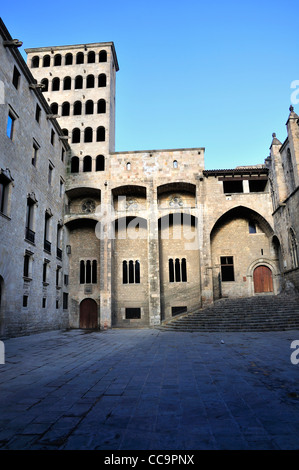 Barcelona, Spain. Placa del Rei in Barri Gotic Stock Photo