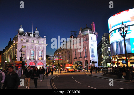 Piccadilly Circus at dusk, West End, City of Westminster, London, Greater London, England, United Kingdom Stock Photo