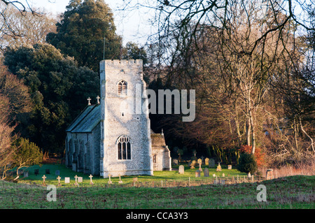 St Mary's Church in Anmer, Norfolk, is sited within the grounds of Anmer Hall on the Sandringham Estate. Stock Photo