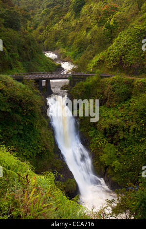 Waterfall along the Hana Highway, near Hana, Maui, Hawaii Stock Photo ...