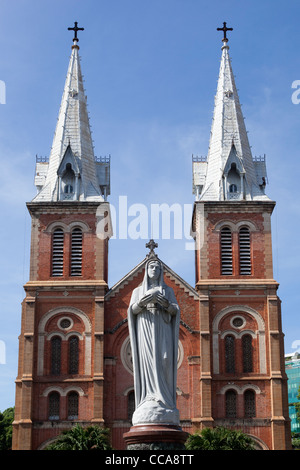 Staue of the Virgin Mary in front of Notre Dame Cathedral Ho Chi Minh City Vietnam Stock Photo