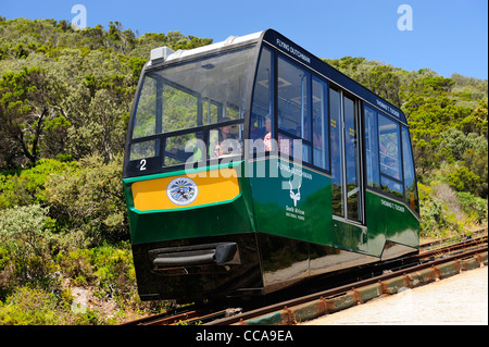 Funicular railway to Cape Point Lighthouse, Cape Peninsula, Western Cape, South Africa Stock Photo