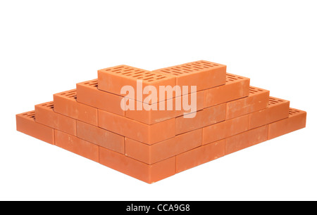 red bricks, photo on the white background Stock Photo