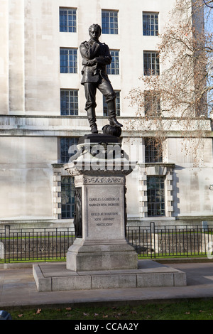 Statue of Charles G. Gordon CB of Khartoum. Major General Royal Engineers. Stock Photo