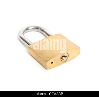A safe lock isolated on white Stock Photo
