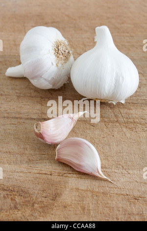 Garlic clove and bulb isolated on white background Stock Photo - Alamy