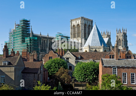 York Minster from the City Walls in summer York North Yorkshire England UK United Kingdom GB Great Britain Stock Photo