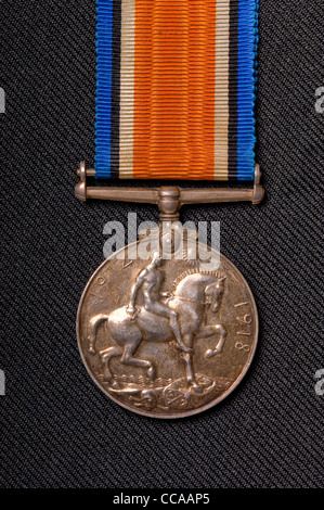 Close up of British World War 1 1914 1918 Campaign medal Military Army Medal and ribbon Stock Photo