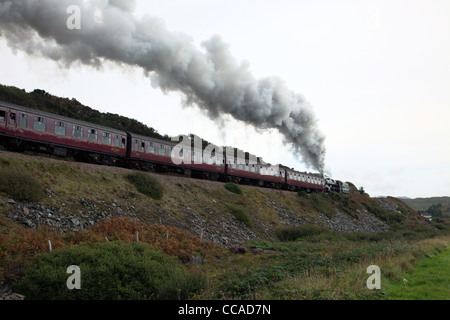 Steam train 'The Jacobite' leaving Mallaig Highland Region Scotland Stock Photo