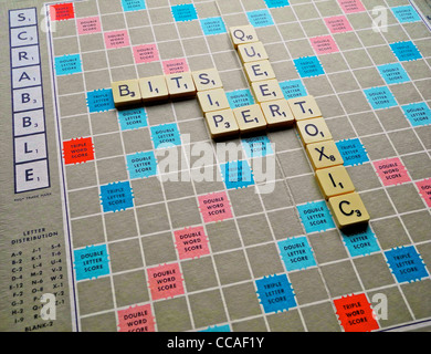 A Scrabble game board EDITORIAL USE ONLY Stock Photo