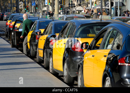 Barcelona, Spain. Taxis Stock Photo