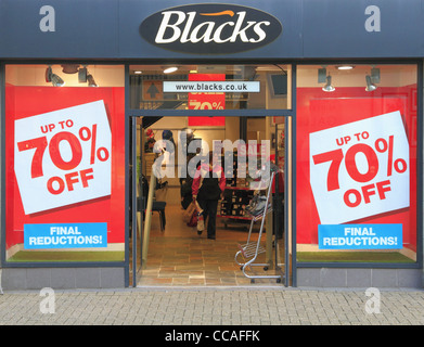 Shoppers grab a bargain in the 2012 New Year Sales at Blacks outdoor clothing store, Eastbourne, East Sussex, England. Stock Photo
