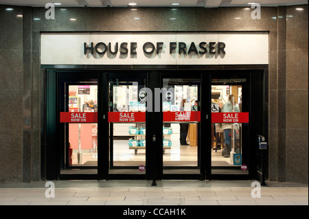 The entrance to the department store House of Fraser (aka kendals) on Deansgate, Manchester, UK. (Editorial use only) Stock Photo