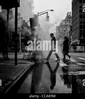 People seen walking on there way to work on 7th Avenue in New York City, USA. Stock Photo