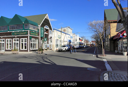 Main St., Route 25A, Greenport harbor, on the north fork of eastern Long Island NY Stock Photo