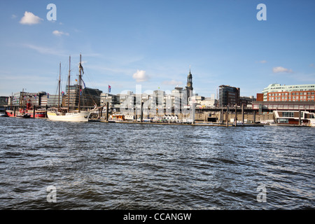 View of the skyline of the port of Hamburg, Germany. Stock Photo