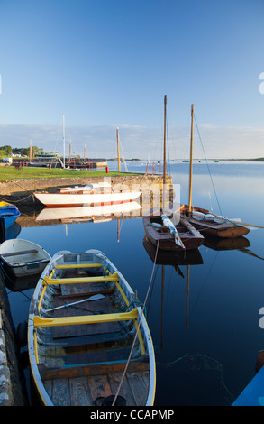 Morning reflections of Kinvara harbour, County Galway, Ireland. Stock Photo